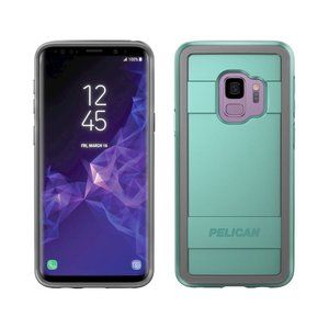 Galaxy S9 Case Pelican Protector Slim Dual Layer soft touch Aqua Gray‎